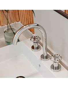 Blumé - Juego Cromo Bimando Para Lavatorio De Baño. 2