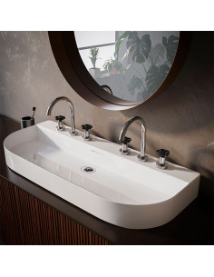 Blumé - Juego Negro Y Cromo Bimando Para Lavatorio De Baño. 2