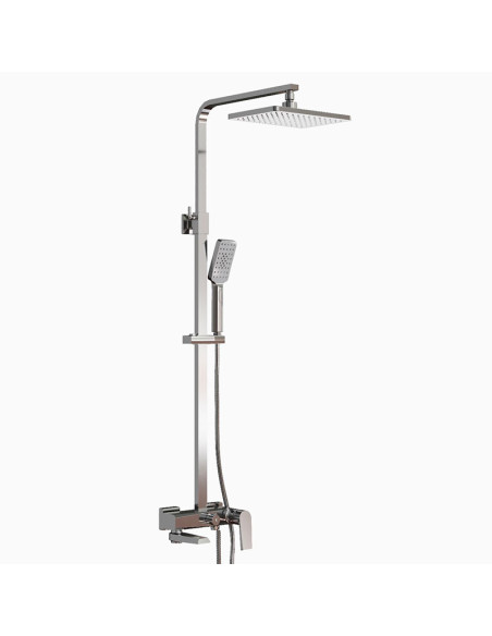 Zafiro Ducha Barral Monocomando Con Flor De Ducha, Duchador Manual Y Lavapies