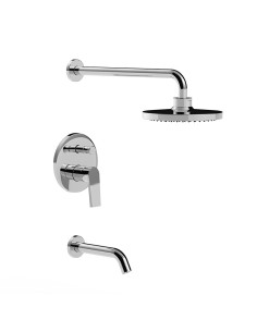 Zafiro - Juego Cromo Monocomando Para Ducha De Embutir De Baño.