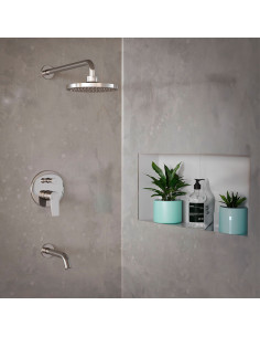 Zafiro Ducha De Embutir Monocomando Con Flor De Ducha Y Lavapies 2