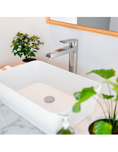 Zafiro - Juego Cromo Monocomando Alto Para Lavatorio De Baño. 2