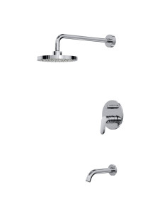 Kassia - Juego Cromo Monocomando Para Ducha De Embutir De Baño.