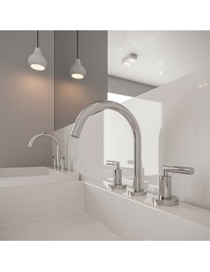 Cyrano - Juego Cromo Bimando Lever Para Lavatorio De Baño. 2