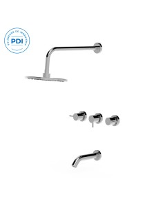 Onix - Juego Cromo Bimando Pdi Para Ducha De Embutir De Baño.