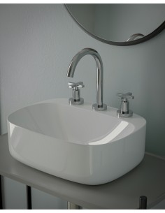 Cruxia - Juego Cromo Bimando Para Lavatorio De Baño. 2