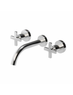 Cruxia - Juego Cromo Bimando Para Pared De Lavatorio De Baño.