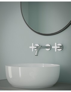 Cruxia - Juego Cromo Bimando Para Pared De Lavatorio De Baño. 2