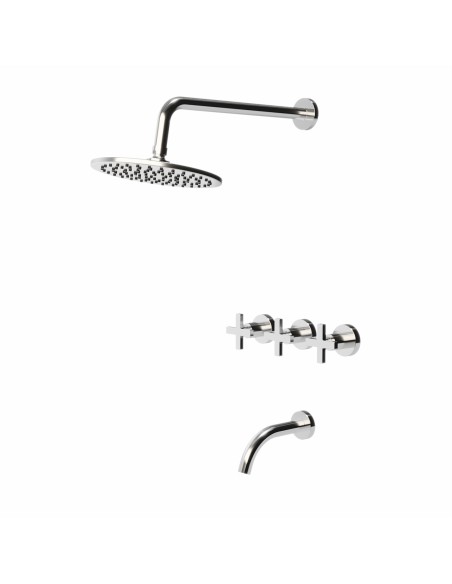 Cruxia Ducha De Embutir Bimando Con Flor De Ducha Y Lavapies