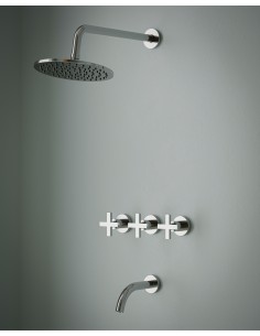 Cruxia  -  Juego Cromo Bimando Para Ducha De Embutir De Baño. 2