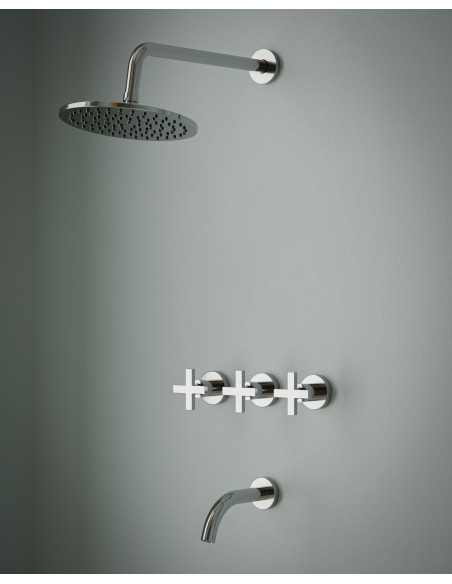 Cruxia Ducha De Embutir Bimando Con Flor De Ducha Y Lavapies