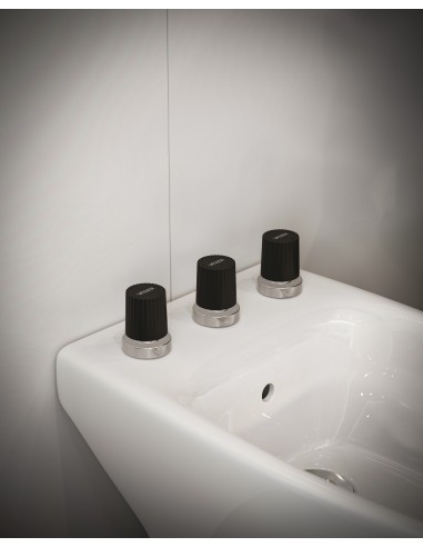 Leda Bidé Pdi Bimando Con Transferencia Negro Y Cromo