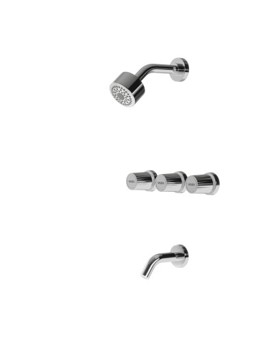 Leda Ducha De Embutir Bimando Con Flor De Ducha Y Lavapies