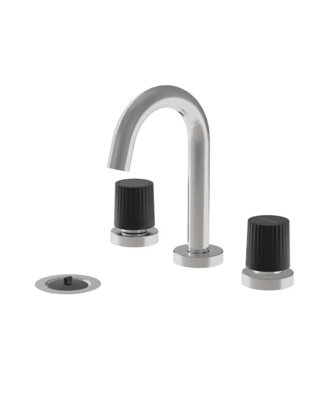 Leda Lavatorio Pdi Bimando Para Mesada Negro Y Cromo