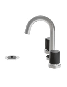 Leda Lavatorio Pdi Bimando Para Mesada Negro Y Cromo 2