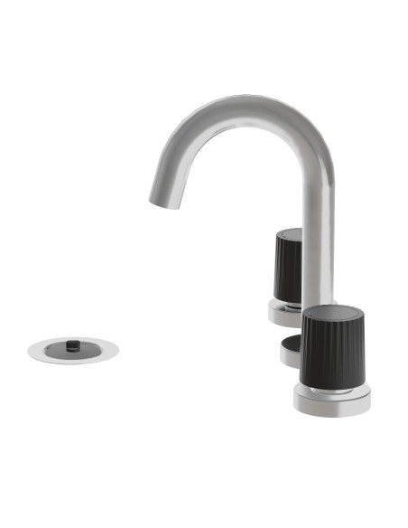 Leda Lavatorio Pdi Bimando Para Mesada Negro Y Cromo