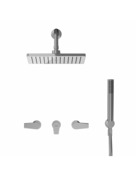 Zafiro Ducha De Embutir Bimando Con Flor De Ducha Y Duchador Manual