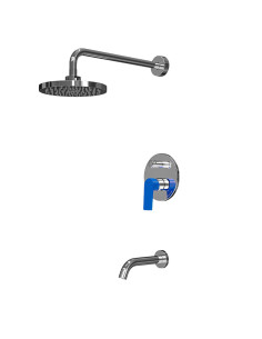 Grifería Para Ducha Monocomando De Embutir Para Bañera Zafiro Hortensia De Verano