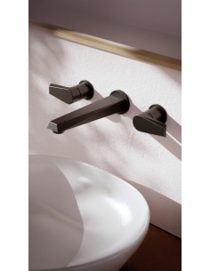 Zafiro Lavatorio Bimando Para Pared  Negro 2