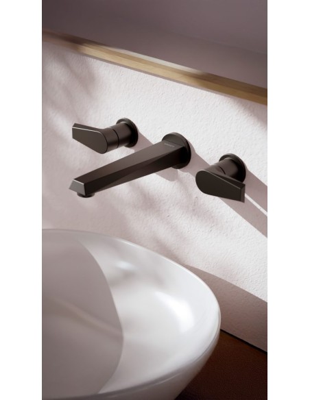 Zafiro Lavatorio Bimando Para Pared  Negro