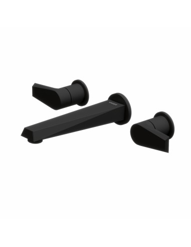 Zafiro Lavatorio Bimando Para Pared  Negro