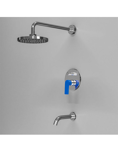 Grifería Para Ducha Monocomando De Embutir Para Bañera Zafiro Hortensia De Verano