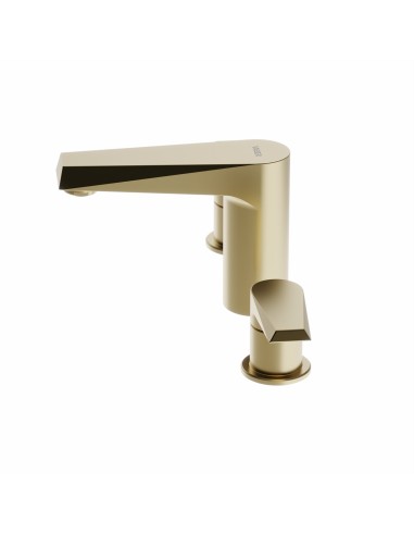 Zafiro Lavatorio Bimando Para Mesada Dorado