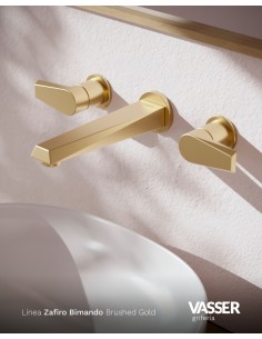 Zafiro Lavatorio Bimando Para Pared  Dorado 2