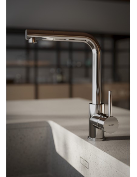 Kentalia Cocina Monocomando Para Mesada Con Pico Extensible