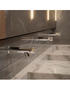 Promatic - Juego Cromo Cierre Automático De Pared Para Lavatorio De Baño 2