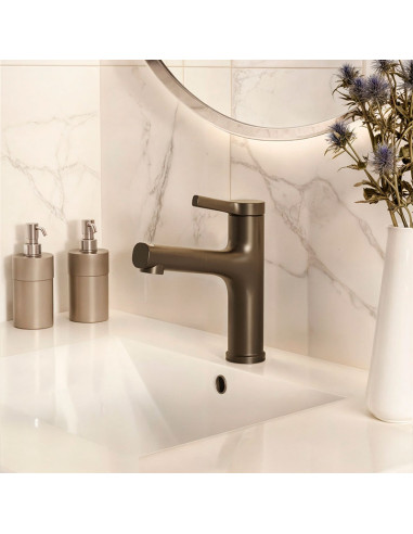 Eclat Lavatorio Monocomando Bajo Para Mesada Negro