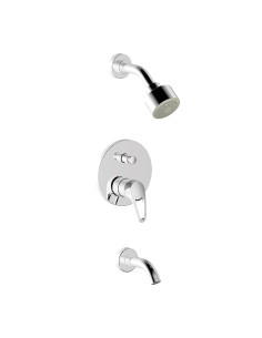 Iris - Juego Cromo Monocomando Para Ducha De Embutir De Baño.