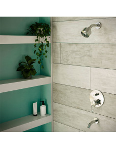 Iris - Juego Cromo Monocomando Para Ducha De Embutir De Baño. 2