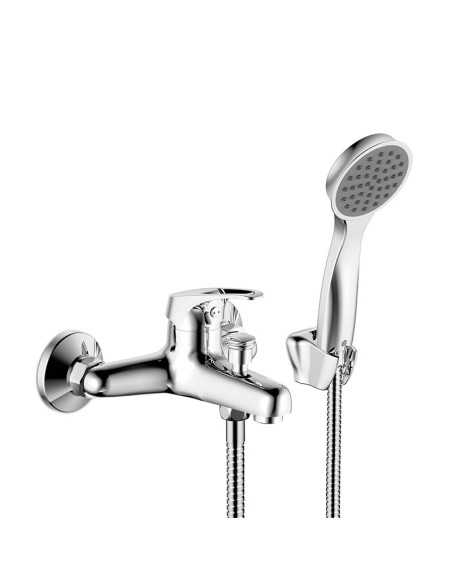 Iris Ducha Exterior Monocomando Con Duchador Manual Y Lavapies