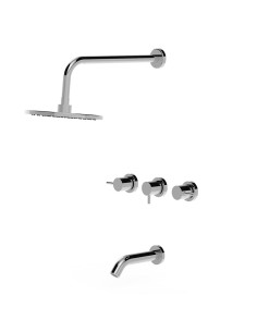 Onix - Juego Cromo Bimando Para Ducha De Embutir De Baño.