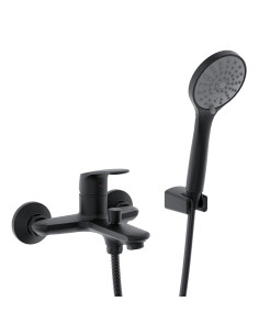 Kassia -juego Negro Monocomando Exterior Para Bañera Y Ducha  De Baño.