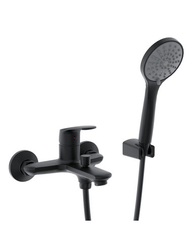 Kassia Ducha Exterior Monocomando Con Duchador Manual Y Lavapies Negro