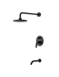 Kassia - Juego Negro Monocomando Para Ducha De Embutir De Baño.