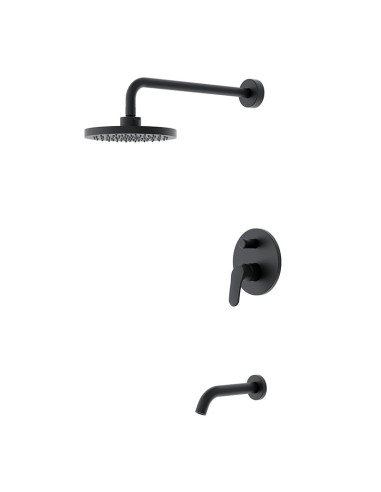 Kassia Ducha De Embutir Monocomando Con Flor De Ducha Y Lavapies Negro