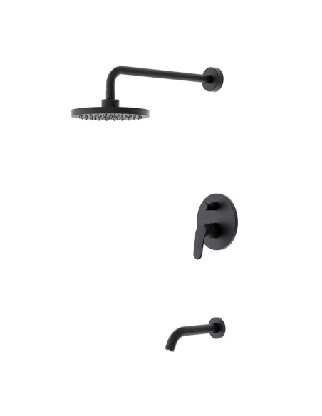 Kassia Ducha De Embutir Monocomando Con Flor De Ducha Y Lavapies Negro