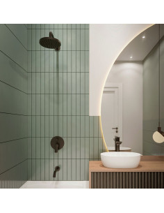 Kassia - Juego Negro Monocomando Para Ducha De Embutir De Baño. 2