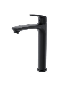 Kassia -  Juego Negro Monocomando Alto Para Lavatorio De Baño.