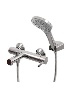 Lyra Ducha Exterior Monocomando Con Duchador Manual Y Lavapies