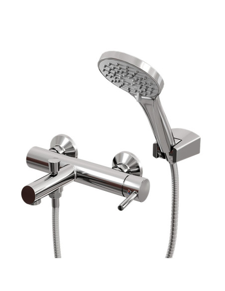 Lyra Ducha Exterior Monocomando Con Duchador Manual Y Lavapies