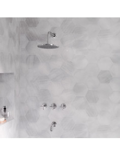 Cyrano -  Juego Cromo Bimando Para Ducha De Embutir De Baño. 2