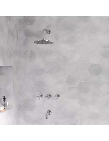 Cyrano Ducha De Embutir Bimando Con Flor De Ducha Y Lavapies