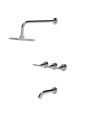 Cyrano Ducha De Embutir Bimando Lever Con Flor De Ducha Y Lavapies