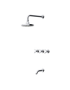 Treva - Juego Cromo Bimando De Embutir Para Ducha De Baño