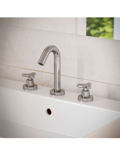 Treva -  Juego Cromo Bimando Pdi Para Lavatorio De Baño. 2