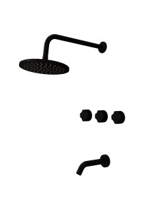 Senza -  Juego Negro Bimando Para Ducha De Embutir De Baño.